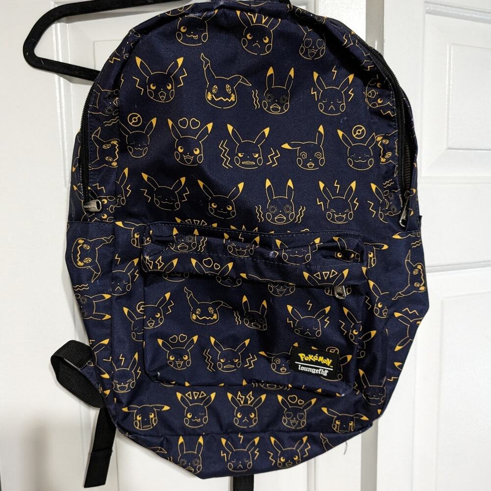 Pokemon x Loungefly Pikachu Expressions Backpack Funny Faces Blue Yellow